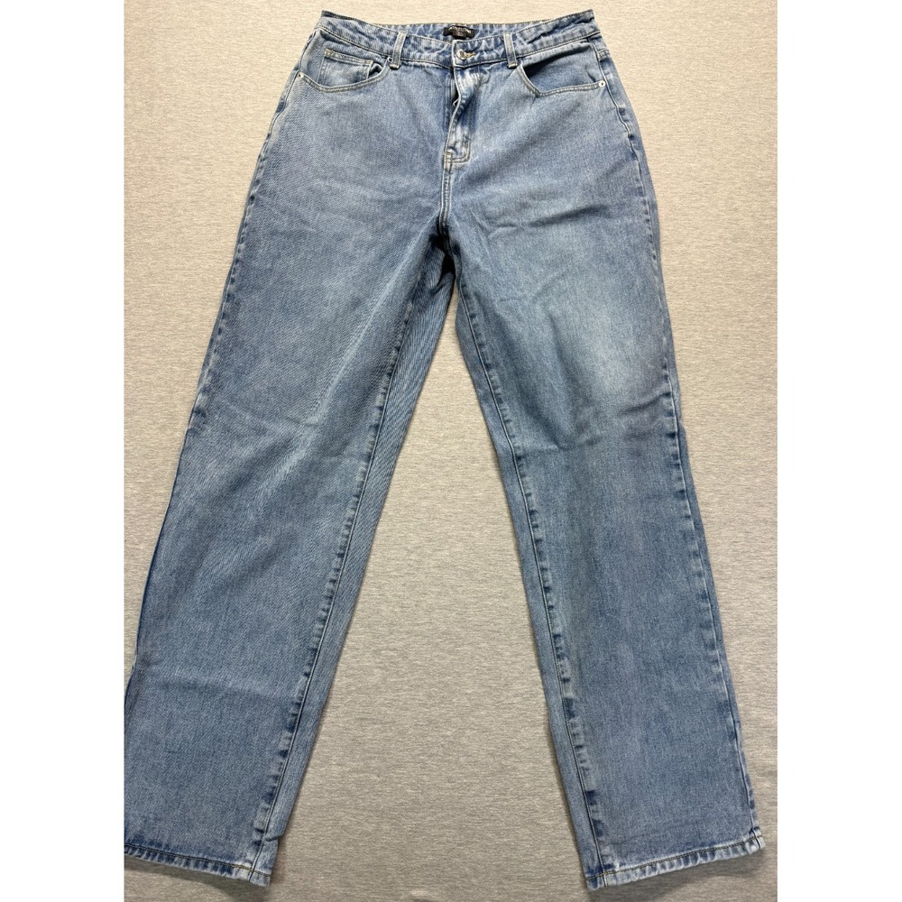 PrettyLittleThing Jeans Womens 10 Blue Medium Wash Denim Cotton Straight Leg